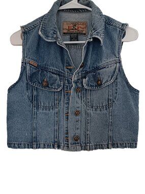 JEANS BY EXPRESS DENIM VEST, SIZE MEDIUM, CROP JEAN VEST, Y2K